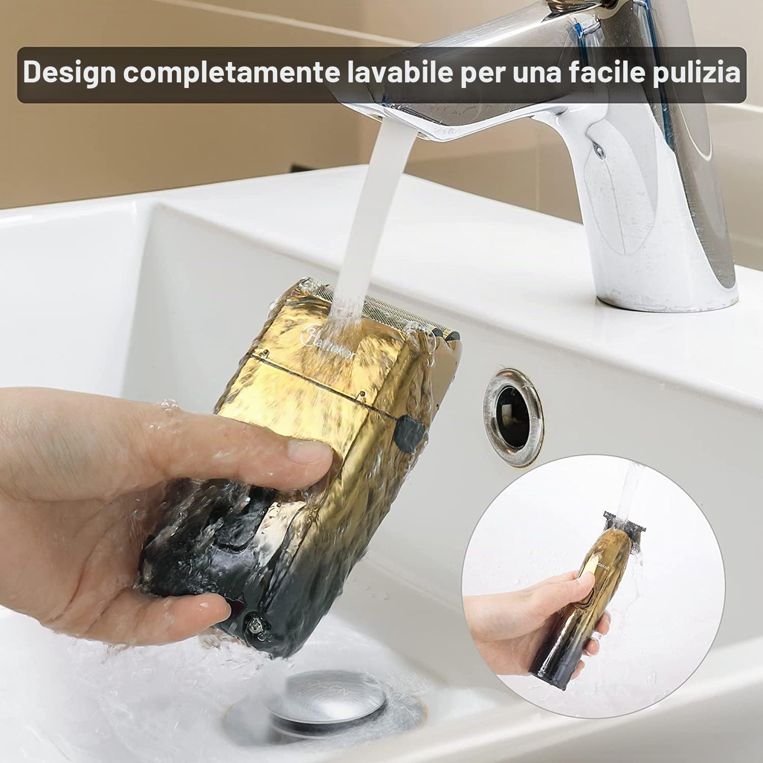 Thumbnail 5 de Hatteker Foil Shaver e Tagliacapelli 2 in 1 per Uomo – Rasoio Folio con Lama Flessibile, Trimmer e Impermeabile IPX7