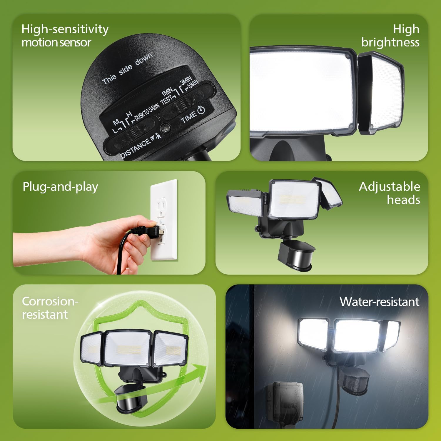 Thumbnail 1 de Philips 36W Motion Sensor Outdoor Flood Light with 3 Adjustable Heads