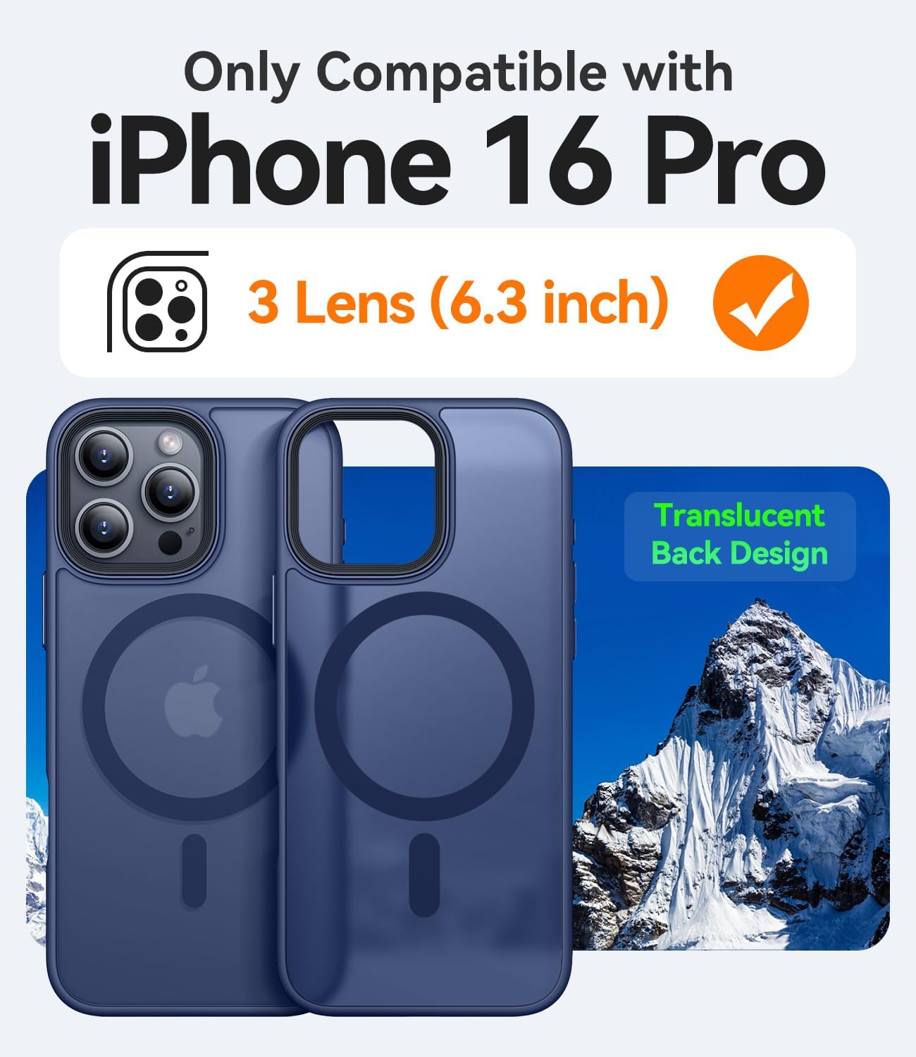 Detalle 2 de CANSHN Coque Magnétique iPhone 16 Pro (6,3) - Toucher doux, finition mate et MagSafe
