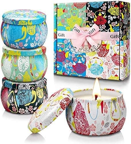 Detalle de Velas Aromáticas Lavanda y Jazmín, Pack de 4🕯