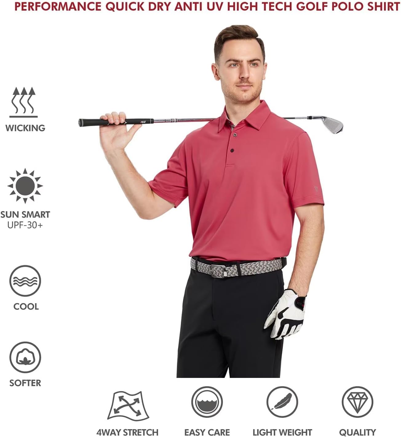 Detalle de Men's Golf Polo Shirt in Polyester Spandex