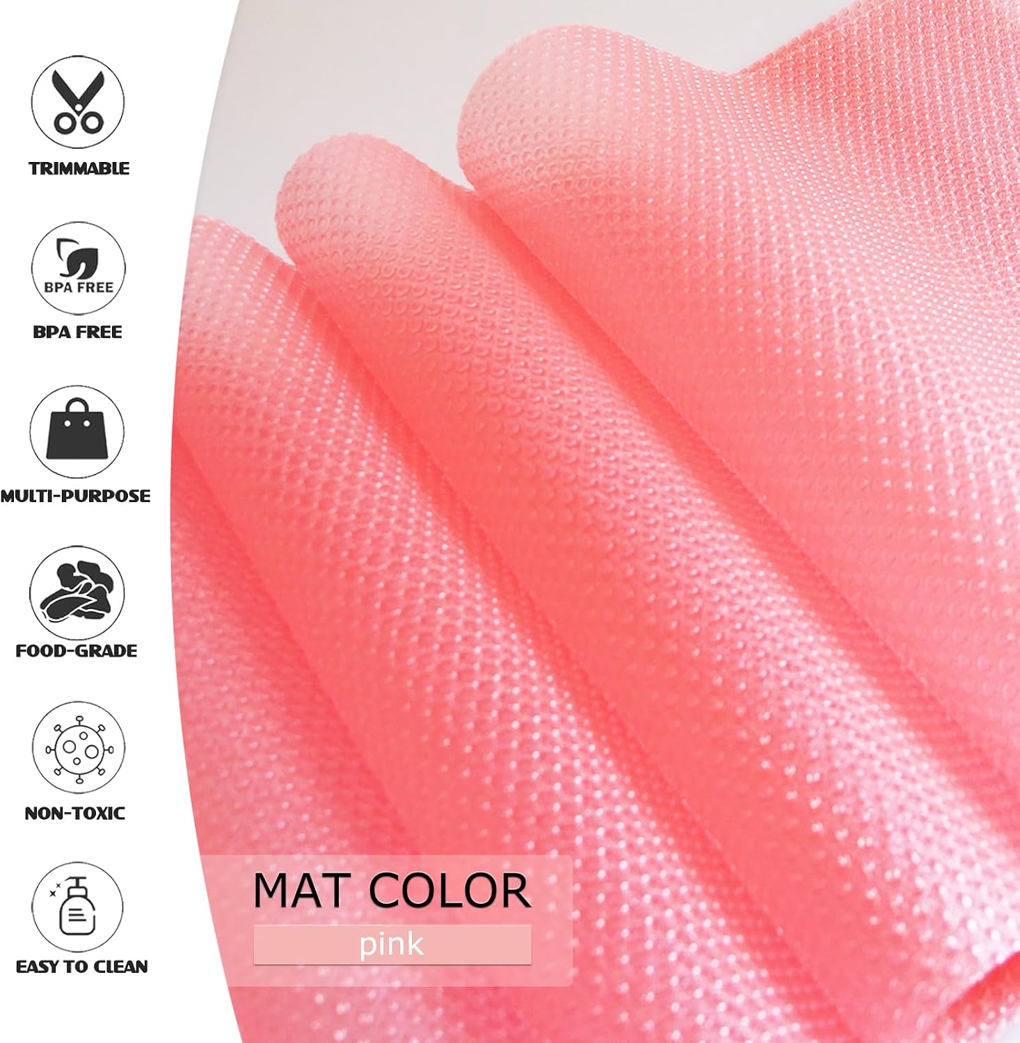 Detalle de Daixers 10-Pack Washable Refrigerator Liner Mats (Food-Grade Waterproof EVA), Pink