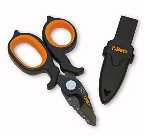 Detalle de Beta 1128BAX: Tijeras de electricista de efecto doble con perfil de fresa y recubrimiento DLC