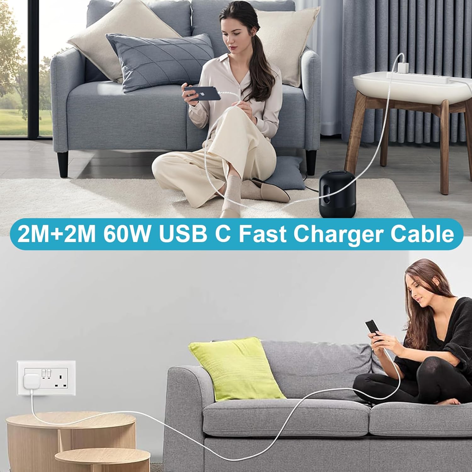 Thumbnail 5 de iPhone 17/16/15 Charger Cable 2M 2Pack — USB-C to USB-C, 60W PD Fast Charging