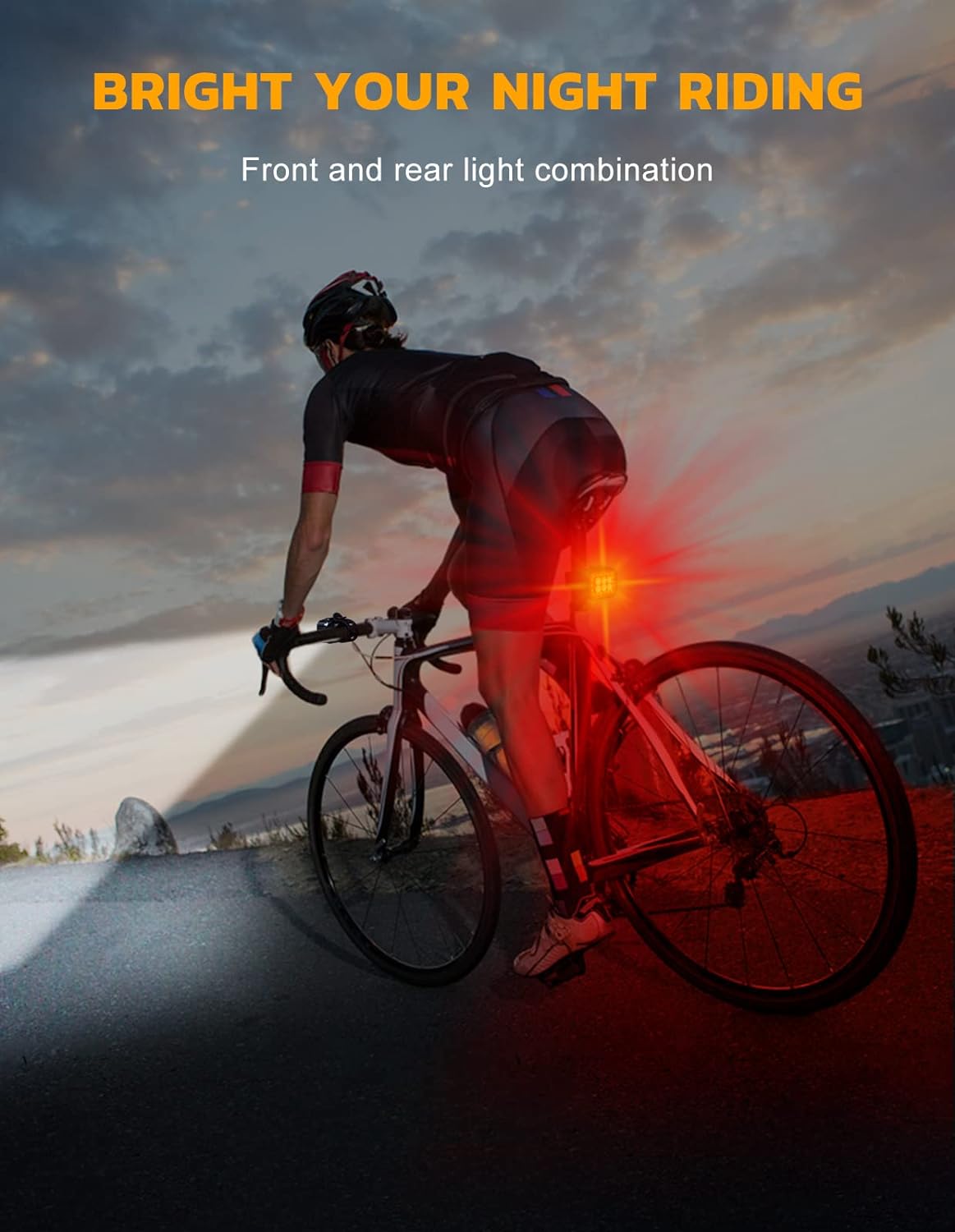 Detalle 2 de CIRYCASE Bike Lights Set USB Rechargeable 2️⃣