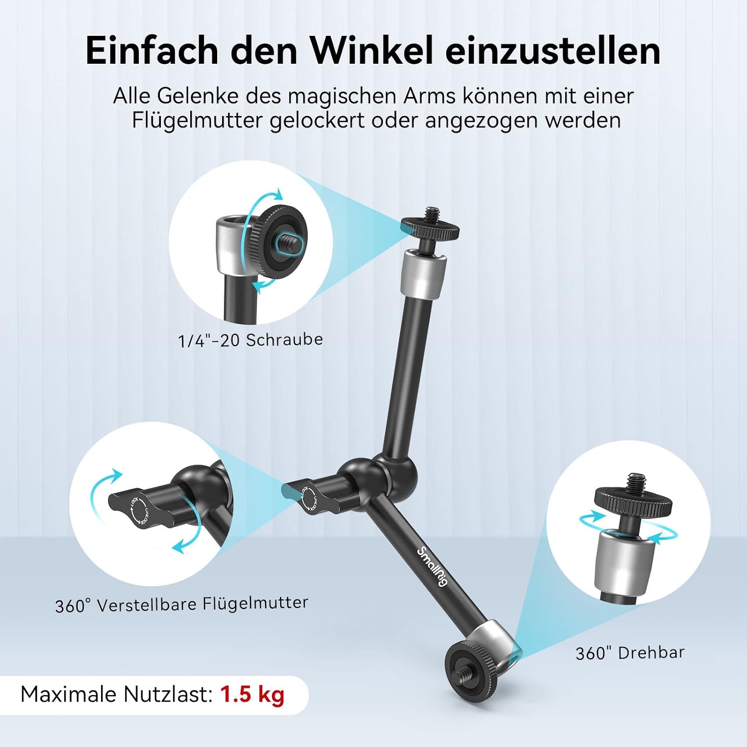 Detalle de SMALLRIG 10" Magic Arm mit Super Clamp für Monitor