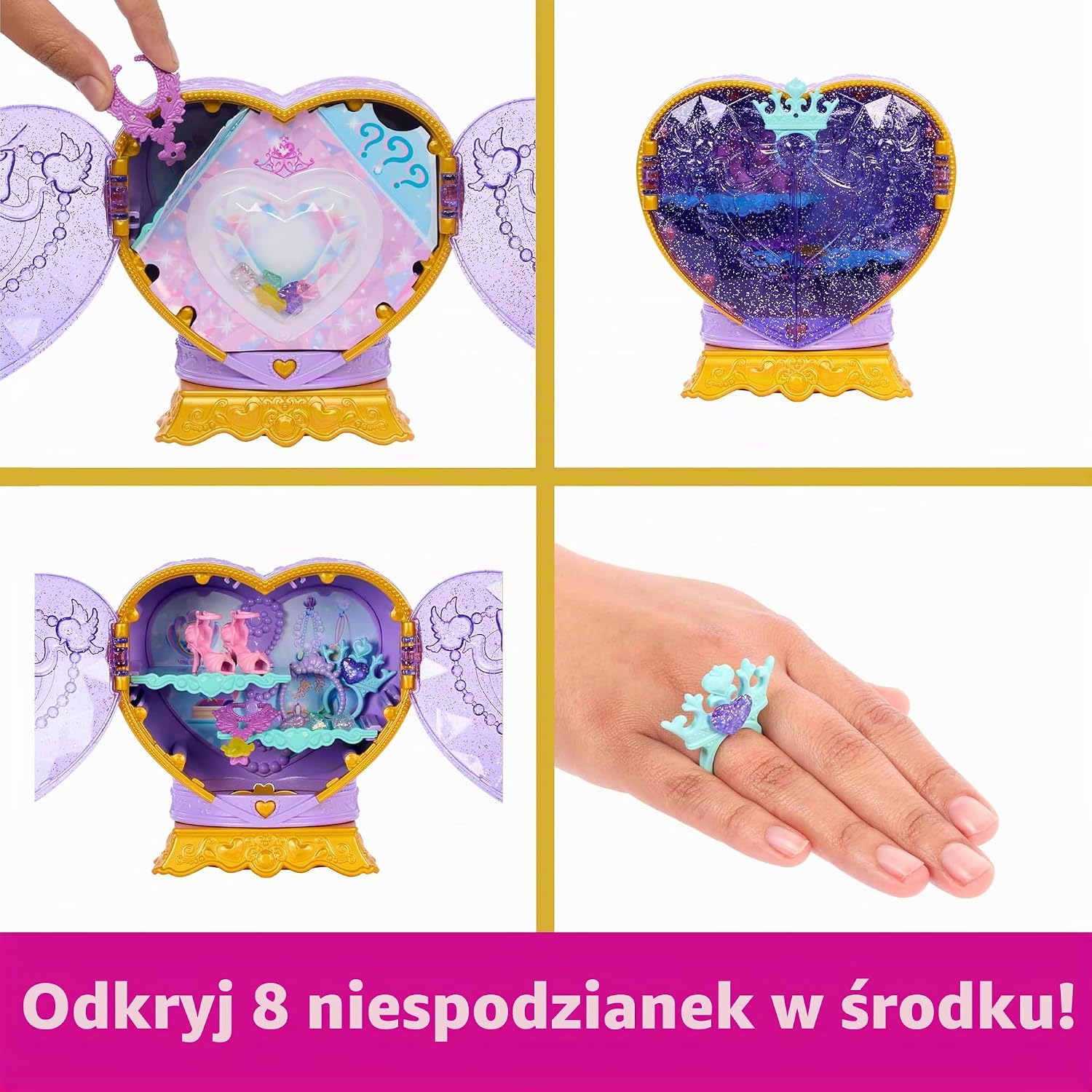 Detalle de Mattel JHL49 lalka Ariel z 8 niespodziankami i szkatułką-sercem