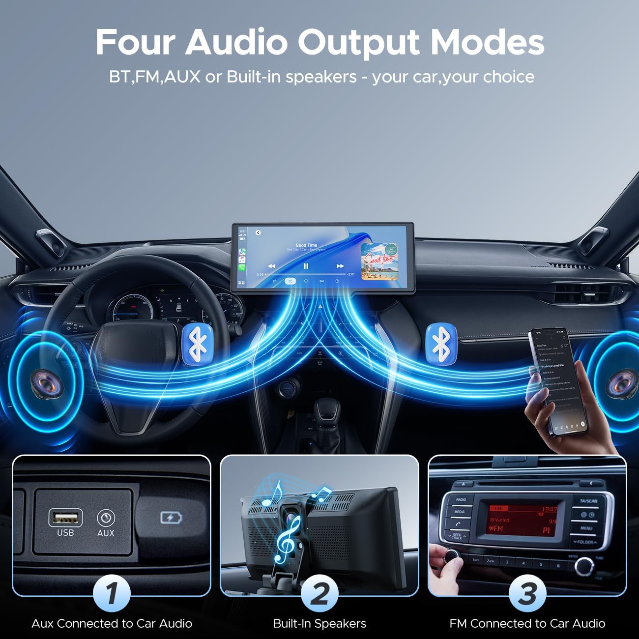 Thumbnail 4 de Topexplore 9.26" CarPlay Screen with 2.5K Dash Cam