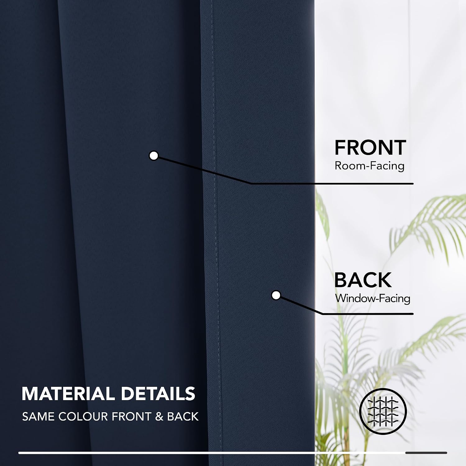 Detalle de Deconovo Deconovo Thermal blackout curtains 90 x 108