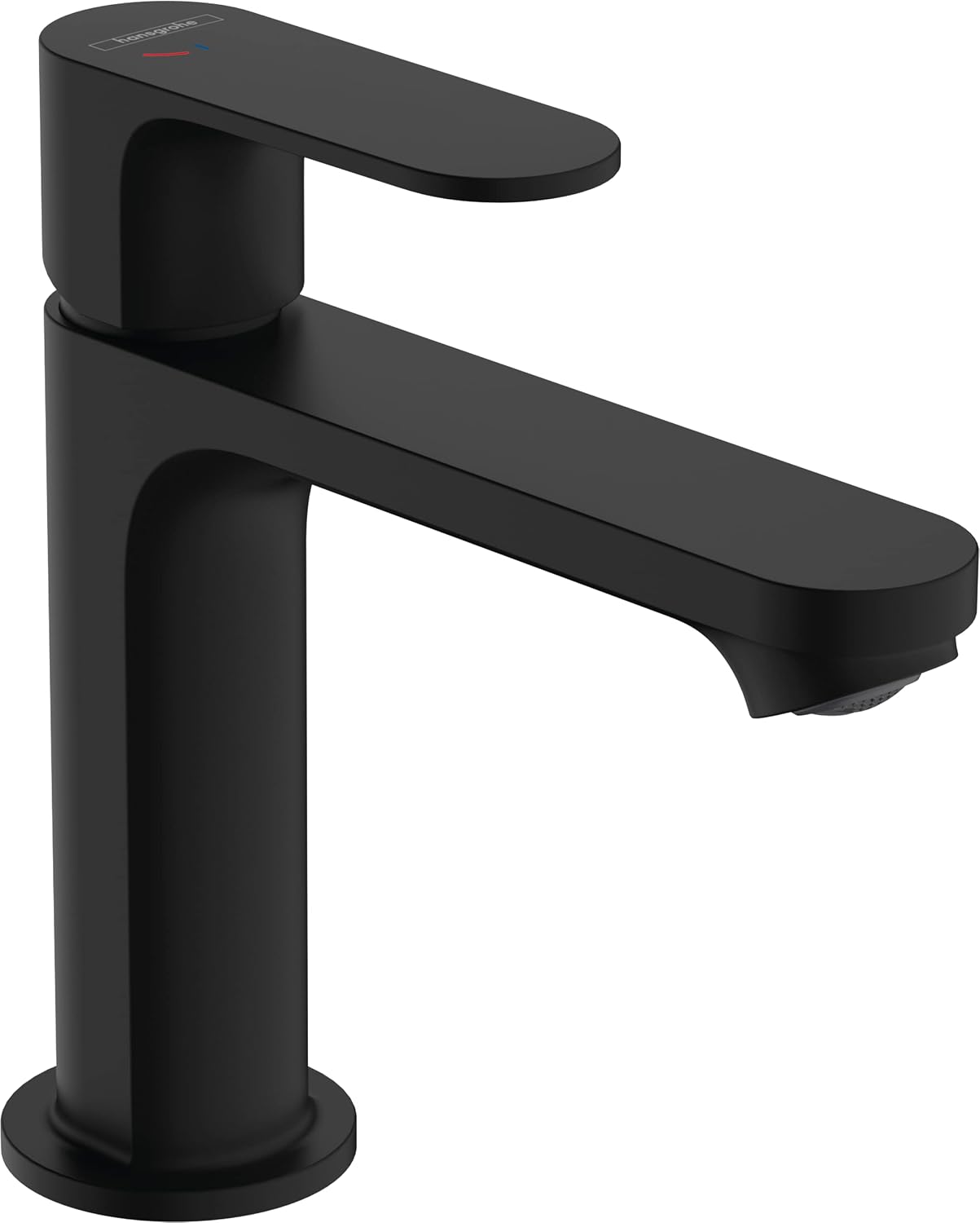 Detalle de Hansgrohe Rebris S 72519670: robinet de lavabo noir mat avec bonde à tirette et économie d’eau