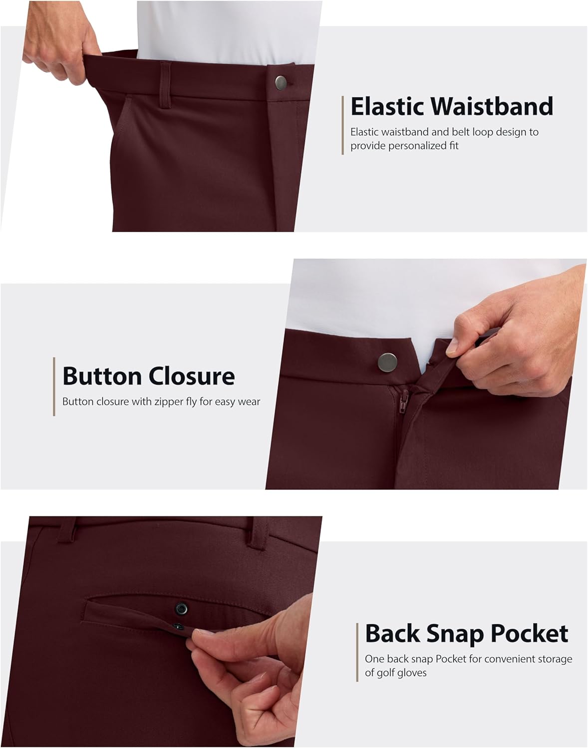 Thumbnail 4 de Pudolla Men’s Casual Shorts (7”/9”) – Stretch Golf & Work Shorts with 4 Pockets