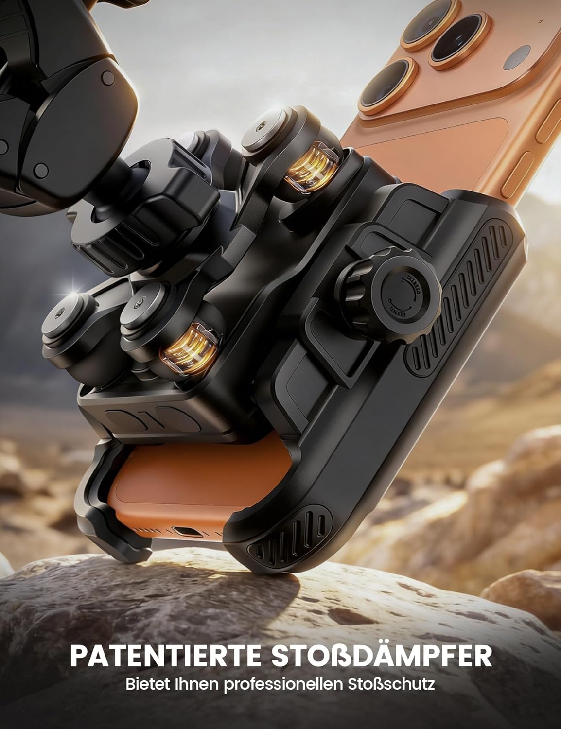 Detalle de Lamicall Motorrad Handyhalterung – vibrationsgedämpfte Halterung für Motorrad und Fahrrad mit 360° Kugelkopf