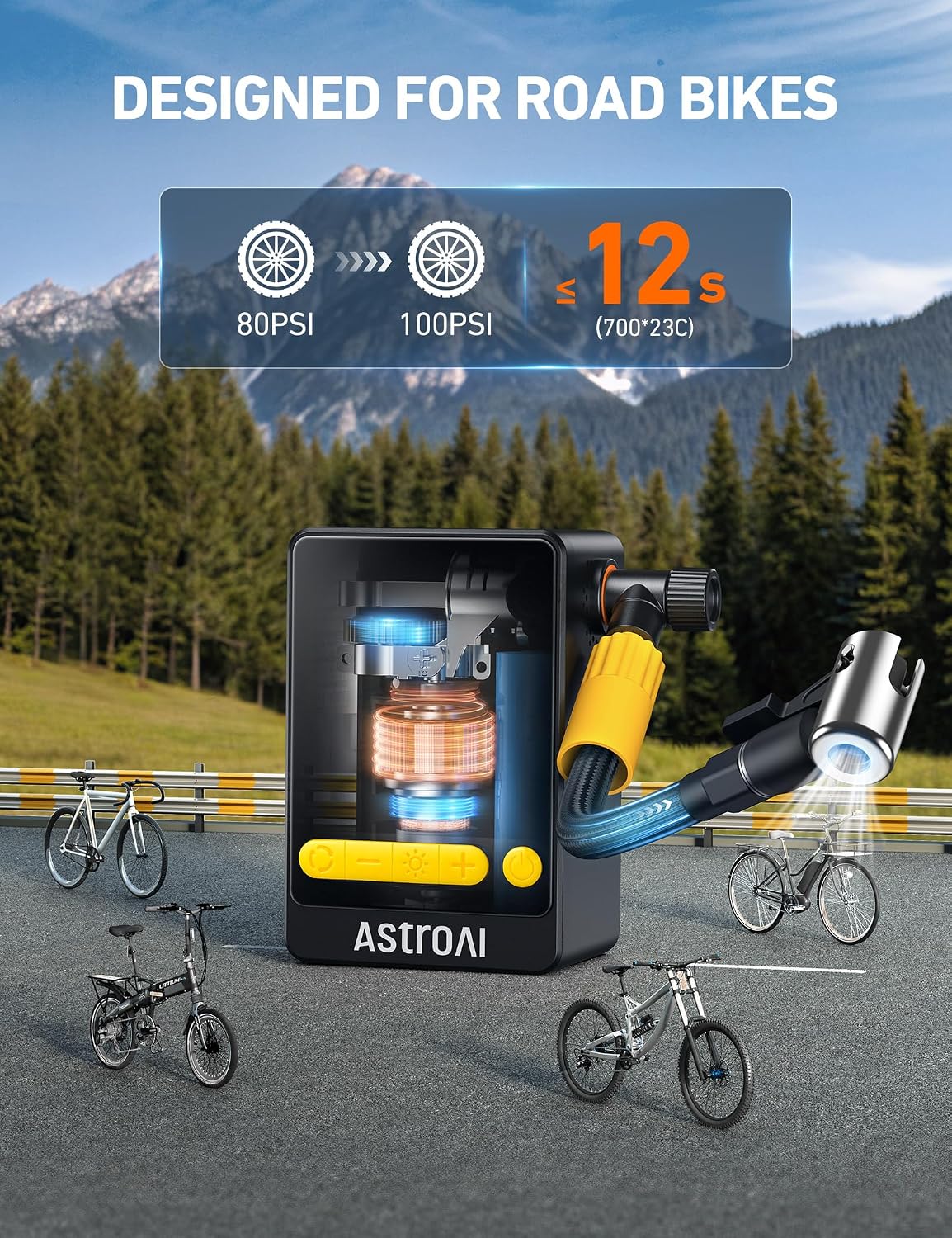 Detalle 2 de AstroAI portable tyre inflator 150 PSI