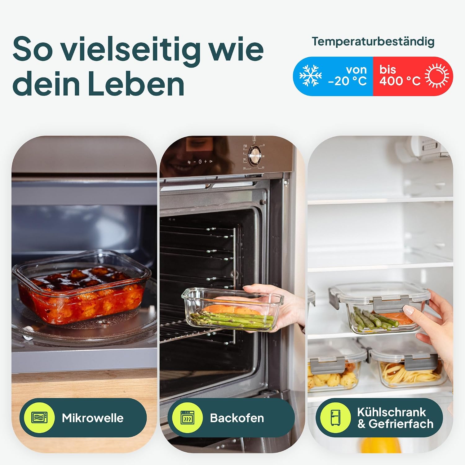 Detalle 1 de uandu Meal Prep Boxen Set 10-teilig 1.050 ml