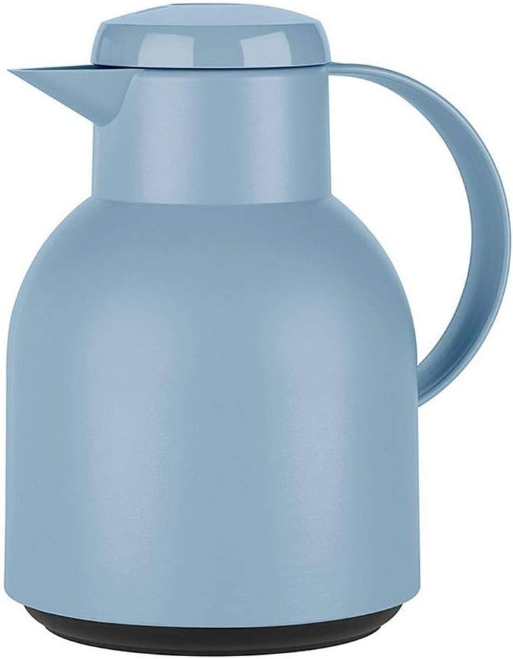Detalle de Emsa Samba F4010100 – dzbanek termiczny 1 l, Quick Press, pudrowy niebieski