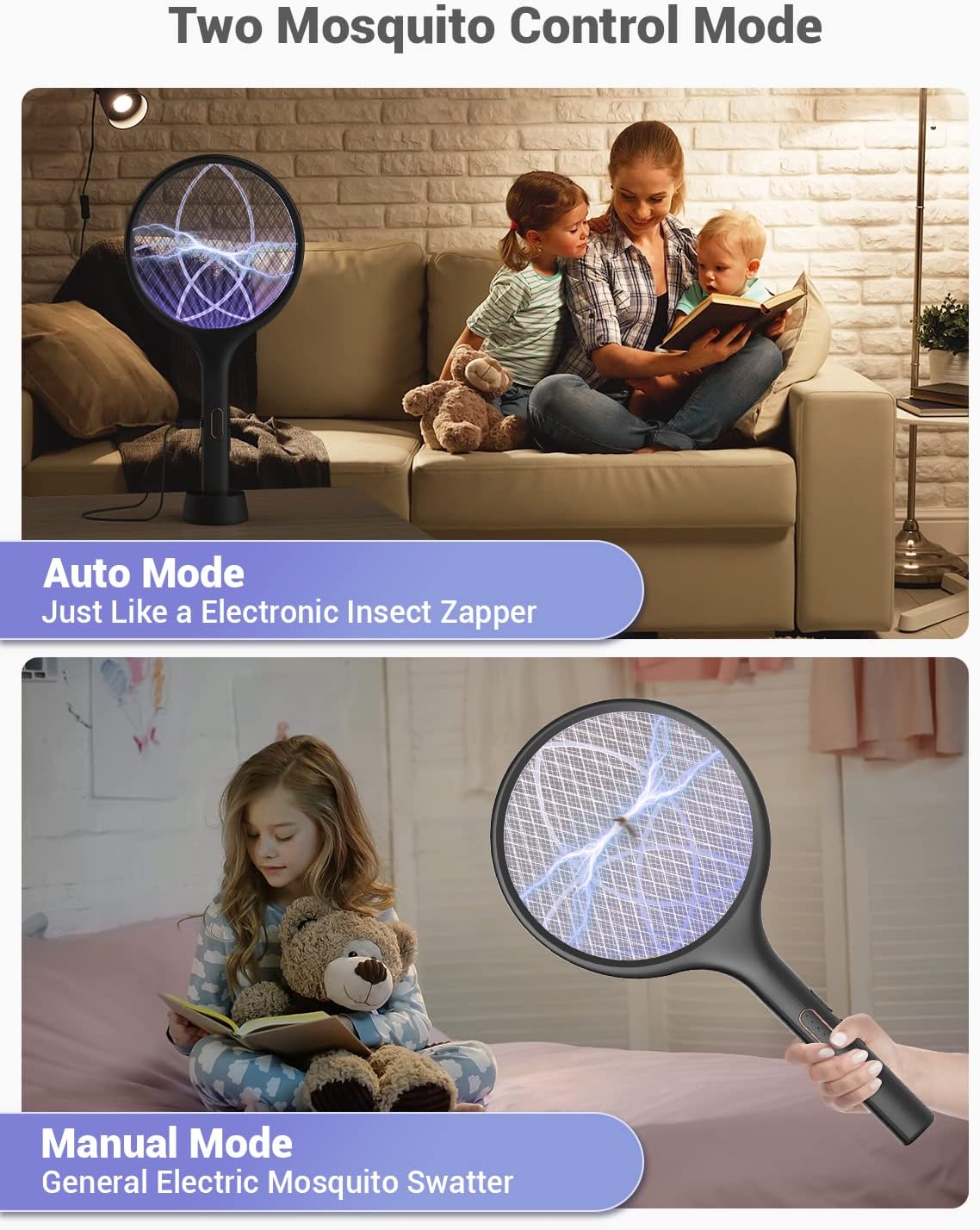 Thumbnail 3 de YISSVIC Electric Fly Swatter Racket with 4000V Grid (1500 mAh) – USB-C Charging, Indoor/Outdoor Bug Zapper