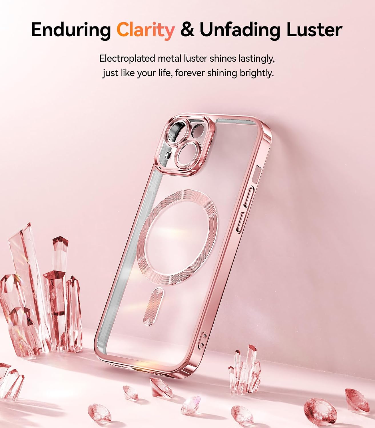 Detalle de Meifigno MFG-IPH15P-RG iPhone 15 Plus Case, MagSafe Compatible, Rose Gold