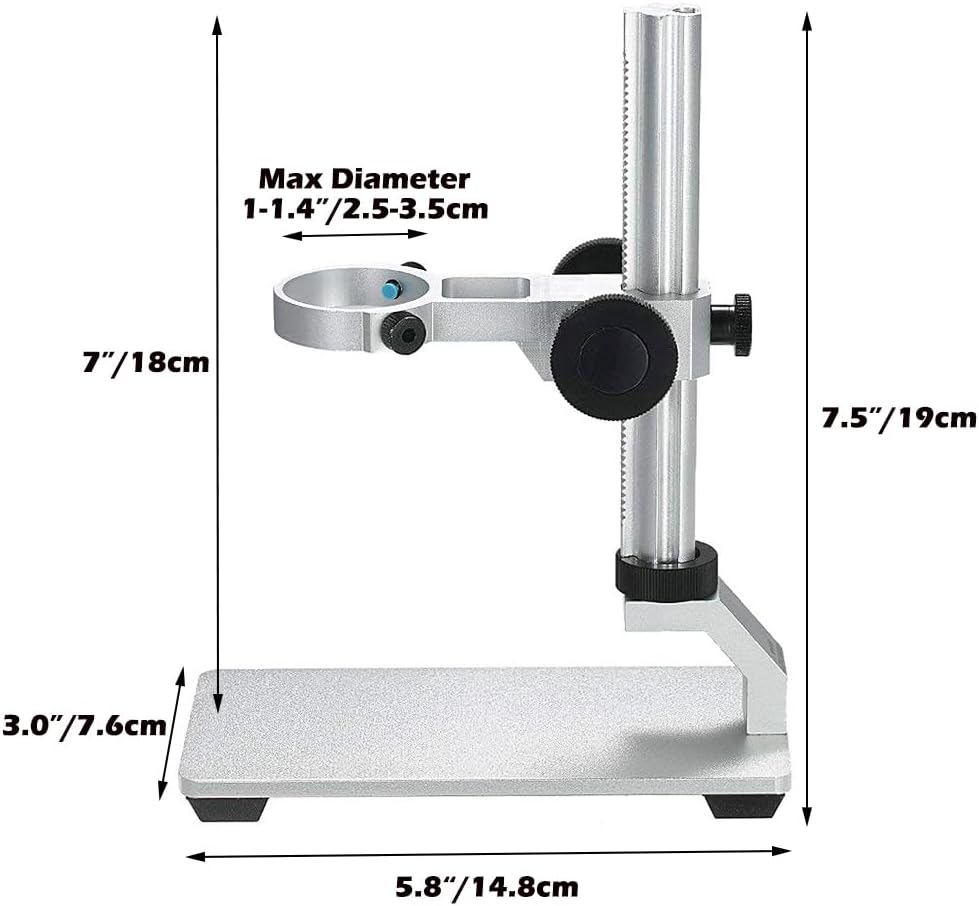 Detalle de Ninyoon Supporto Universale per Microscopio: supporto stabile in lega di alluminio per foto/camera USB/WiFi, diametro massimo 3,5 cm