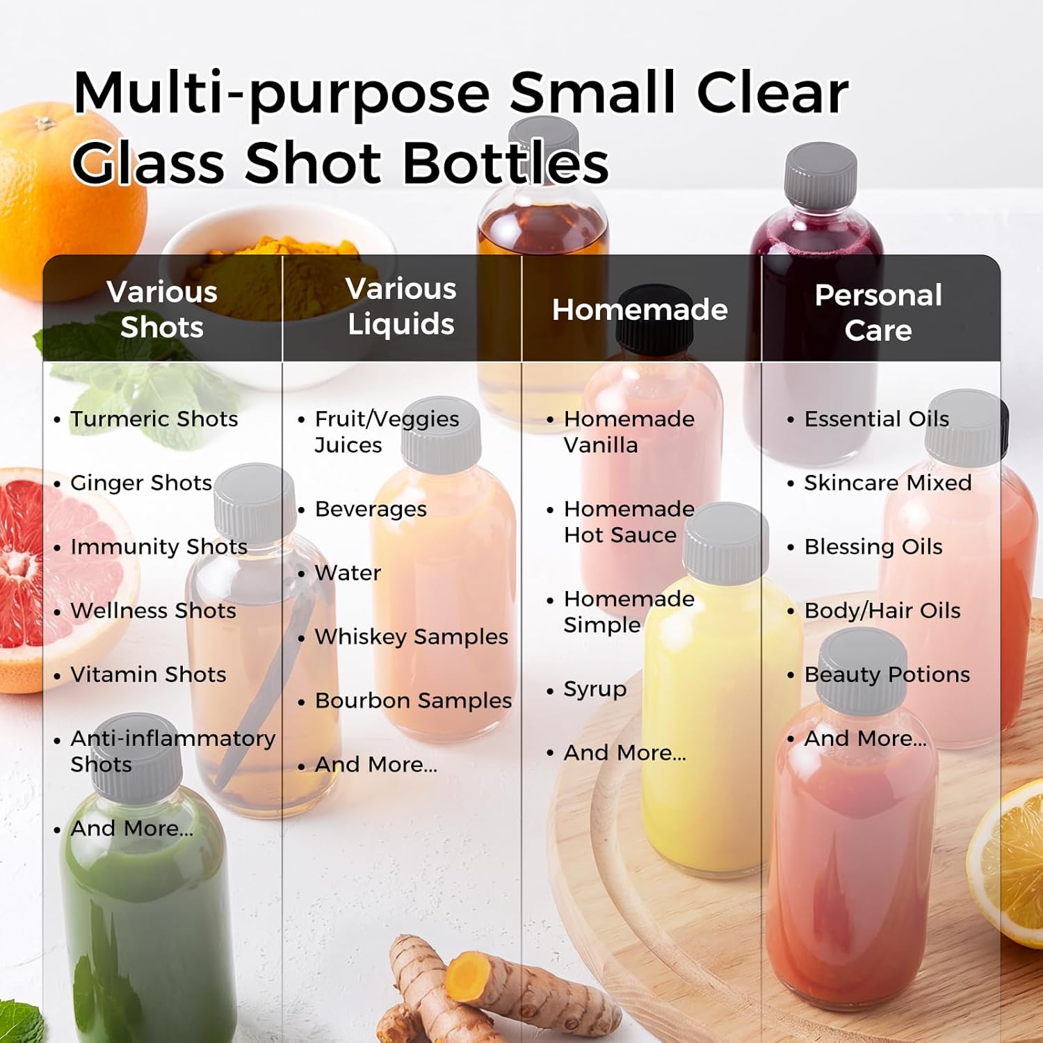 Detalle 2 de 2 oz Small Clear Glass Bottles 12 Pack