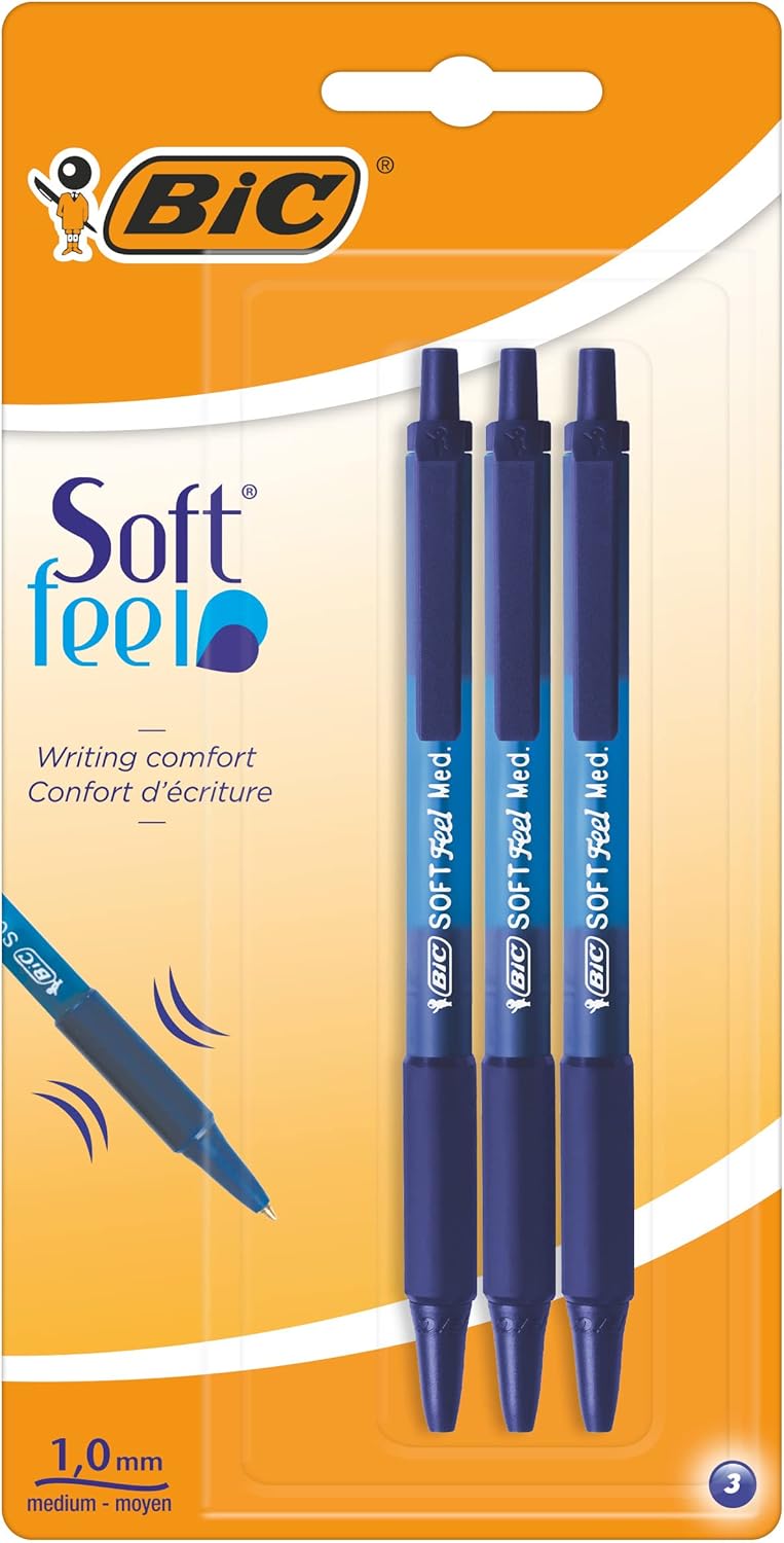 Thumbnail 5 de BIC Soft Feel 1.0mm Retractable Ballpoint Pens – Black, Pack of 15