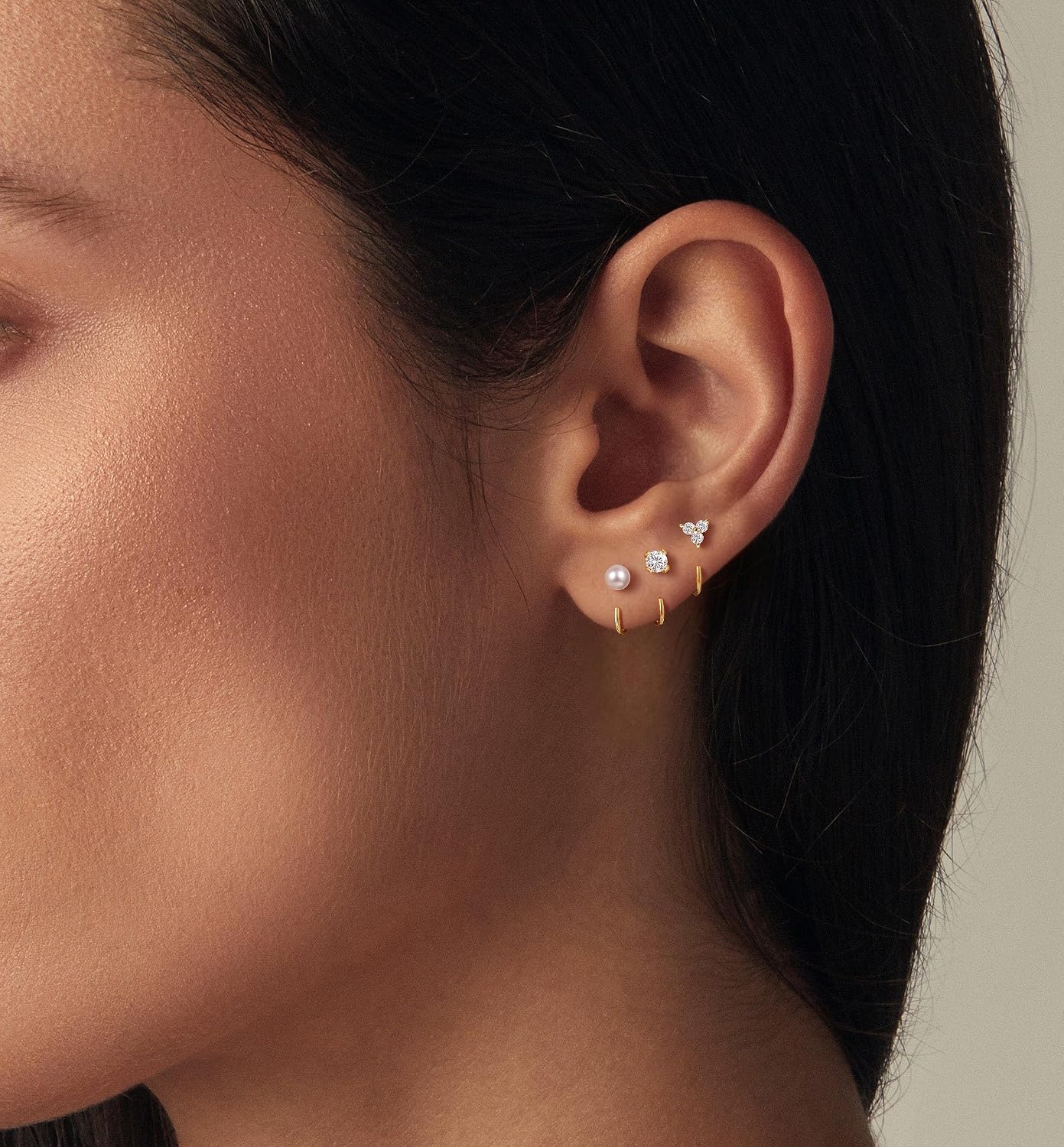 Detalle 2 de Robaice Backless Hoop Earrings, 3-Pair Set