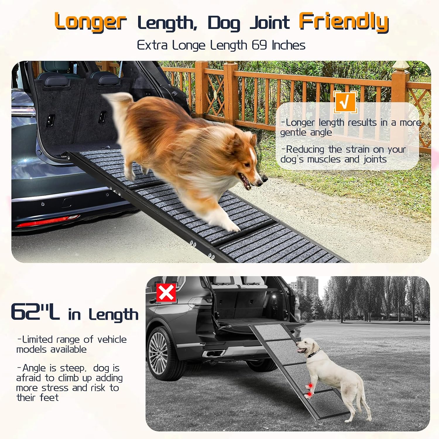 Detalle 2 de Extra Long 170cm Folding Dog Car Ramp 115kg
