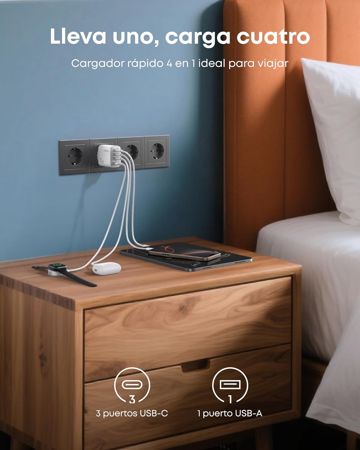 Detalle 2 de Anker Zolo 70W Cargador USB 4 puertos