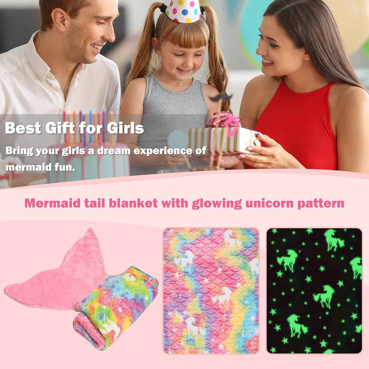 Thumbnail 5 de Catalonia Classy Meerjungfrauenflosse Kinder‑Schlafsack-Decke, Farbwechsel-Motiv (140–150), Meerjungfrau‑Schwanz‑Sack