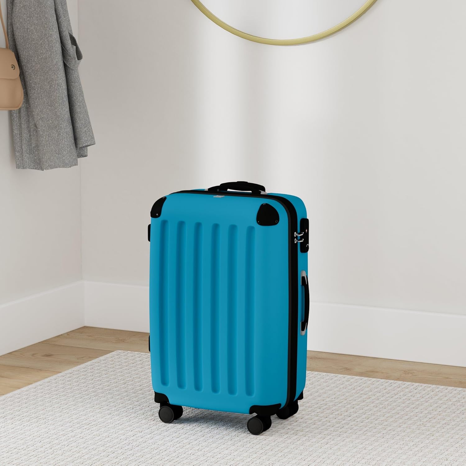 Detalle de HAUPTSTADTKOFFER Alex – Valise Moyenne Rigide 65 cm, 74 L, couleur Bleu Cyan