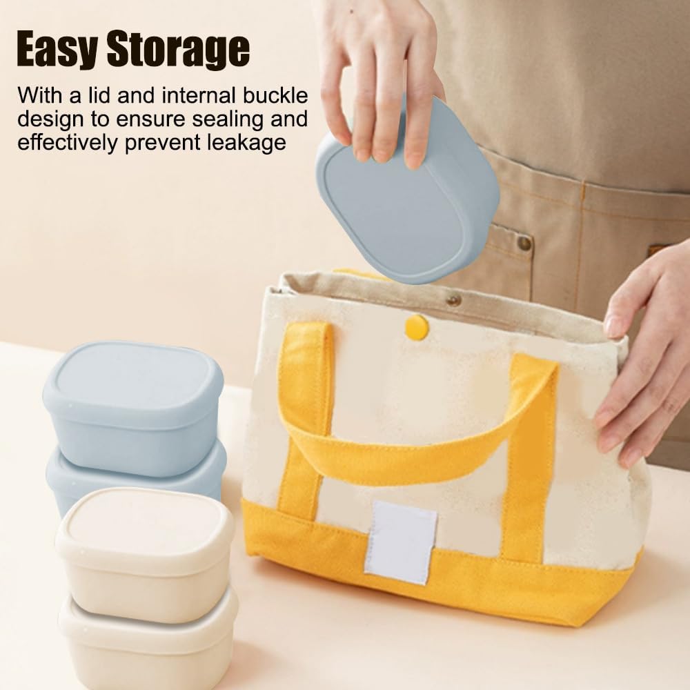 Thumbnail 4 de MiOYOOW 4-Pack Reusable Silicone Snack Containers – 200ml, Stackable & Leakproof