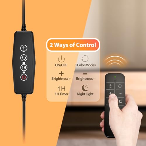 Thumbnail 1 de iFalarila 160 LED lámpara de escritorio con pinza y mando a distancia (70 cm, cuello flexible 360°)