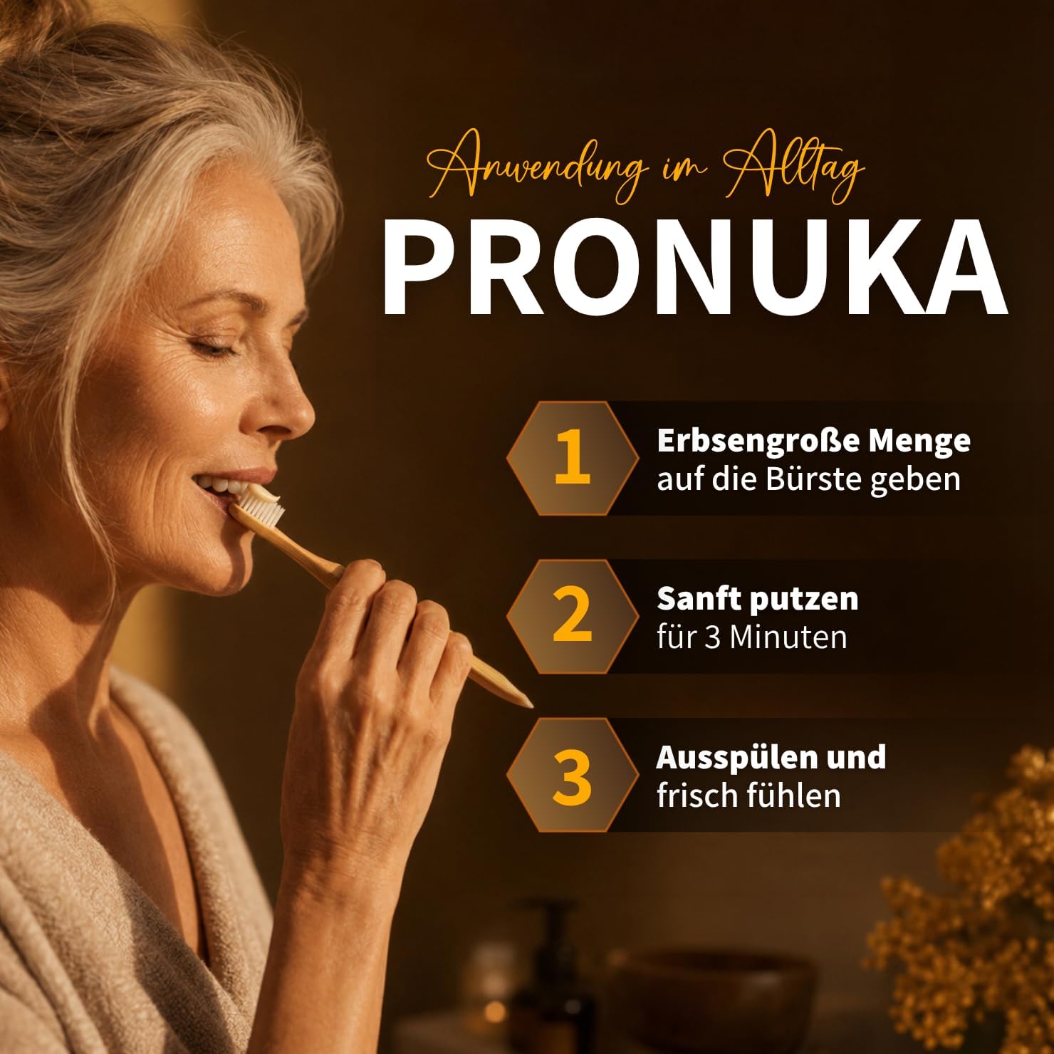 Detalle 2 de bedrop Pronuka fluoridfreie Zahnpasta mit Propolis & Manuka-Öl (Zitrone-Minze, 75 ml)