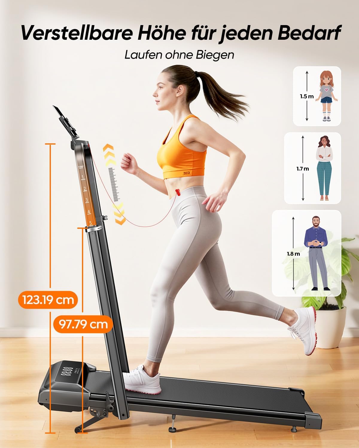 Thumbnail 1 de Laufband für Zuhause mit Neigung – 5 IN 1 Walking Pad mit 12% Steigung, 2,5 PS, klappbar