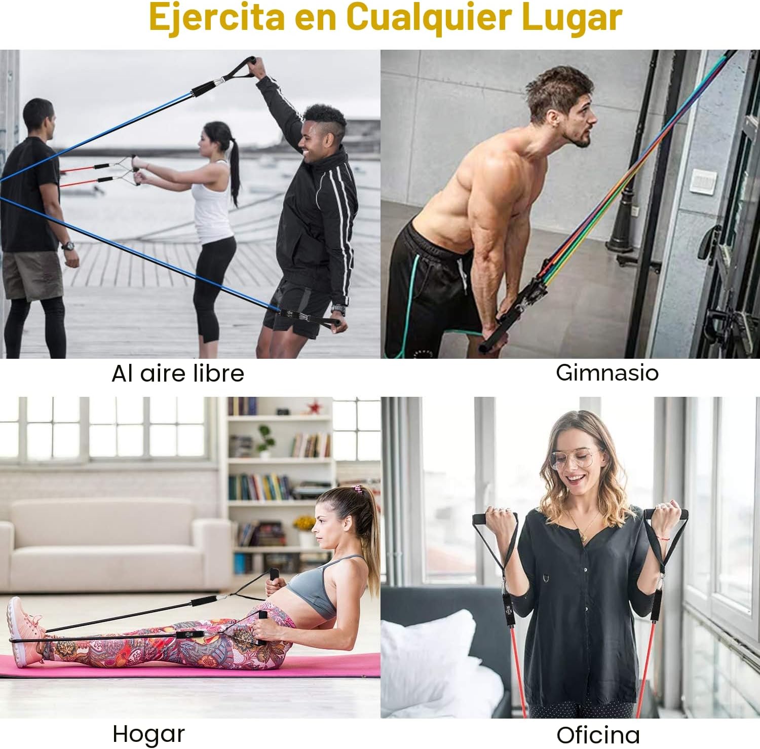 Thumbnail 6 de JATEKA gomas elásticas para musculación 150 lb (12 piezas) con 5 niveles de resistencia