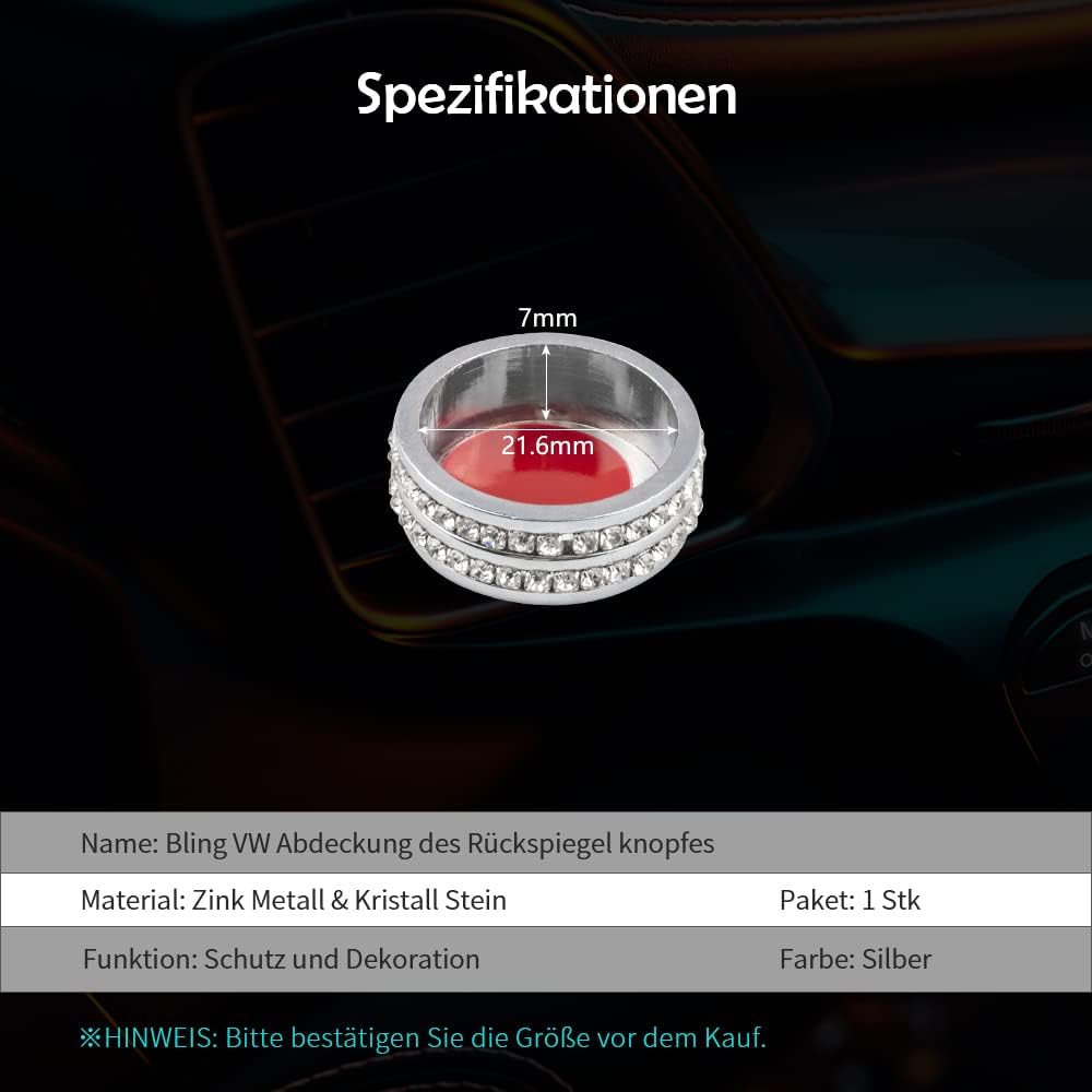 Thumbnail 4 de BLINGOOSE Glitzer Rückspiegel Aufkleber für VW Golf