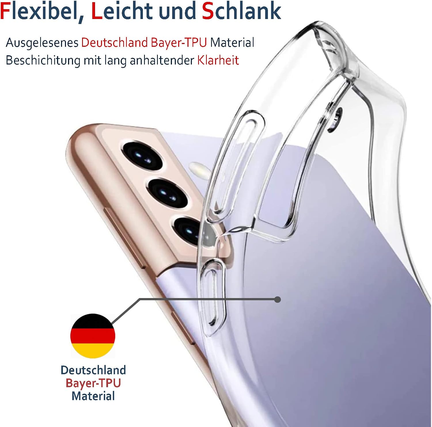 Thumbnail 1 de Oprimio Kristallklar Hülle für Samsung S21 FE – transparente Silikon-/TPU Case, ultra dünn