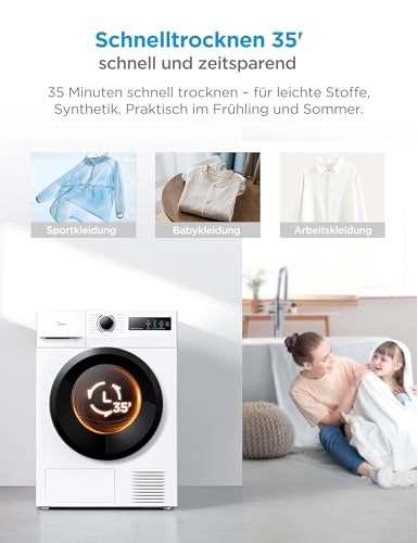 Thumbnail 7 de Midea MD11EH80BD Wärmepumpentrockner 8 kg – effizient, schonend und hygienisch