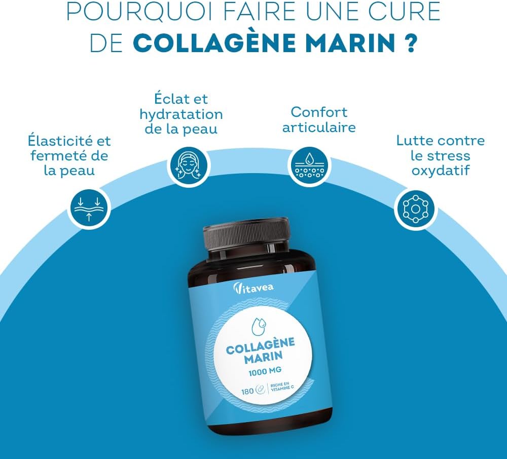 Thumbnail 2 de Collagène Marin Type 1&3 1000 mg | Vitavea — 180 comprimés, fabrication française