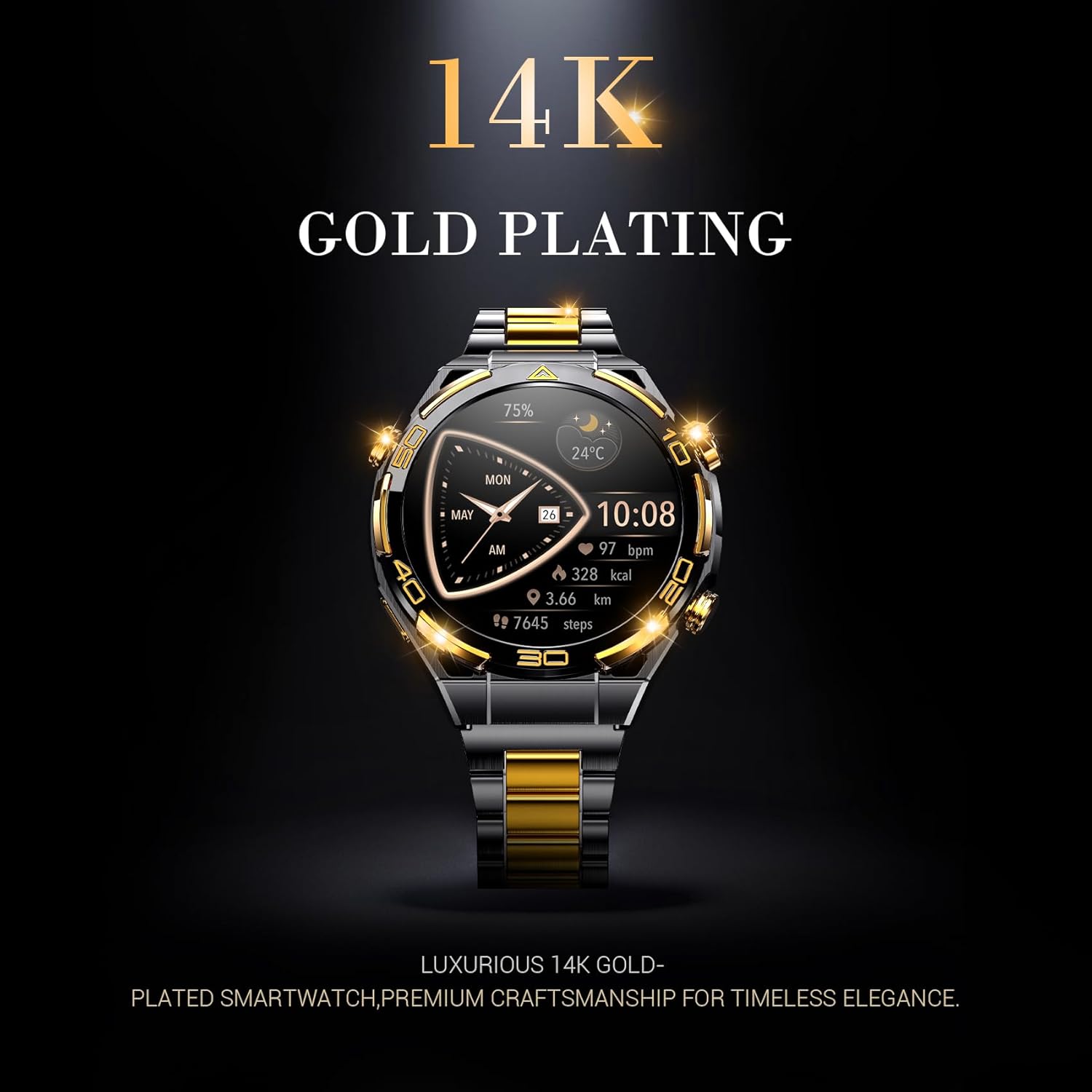Thumbnail 1 de Blackview Smart Watch for Men — 14K Gold Plated Case with GPS, 110+ Sports & 100-Day Battery
