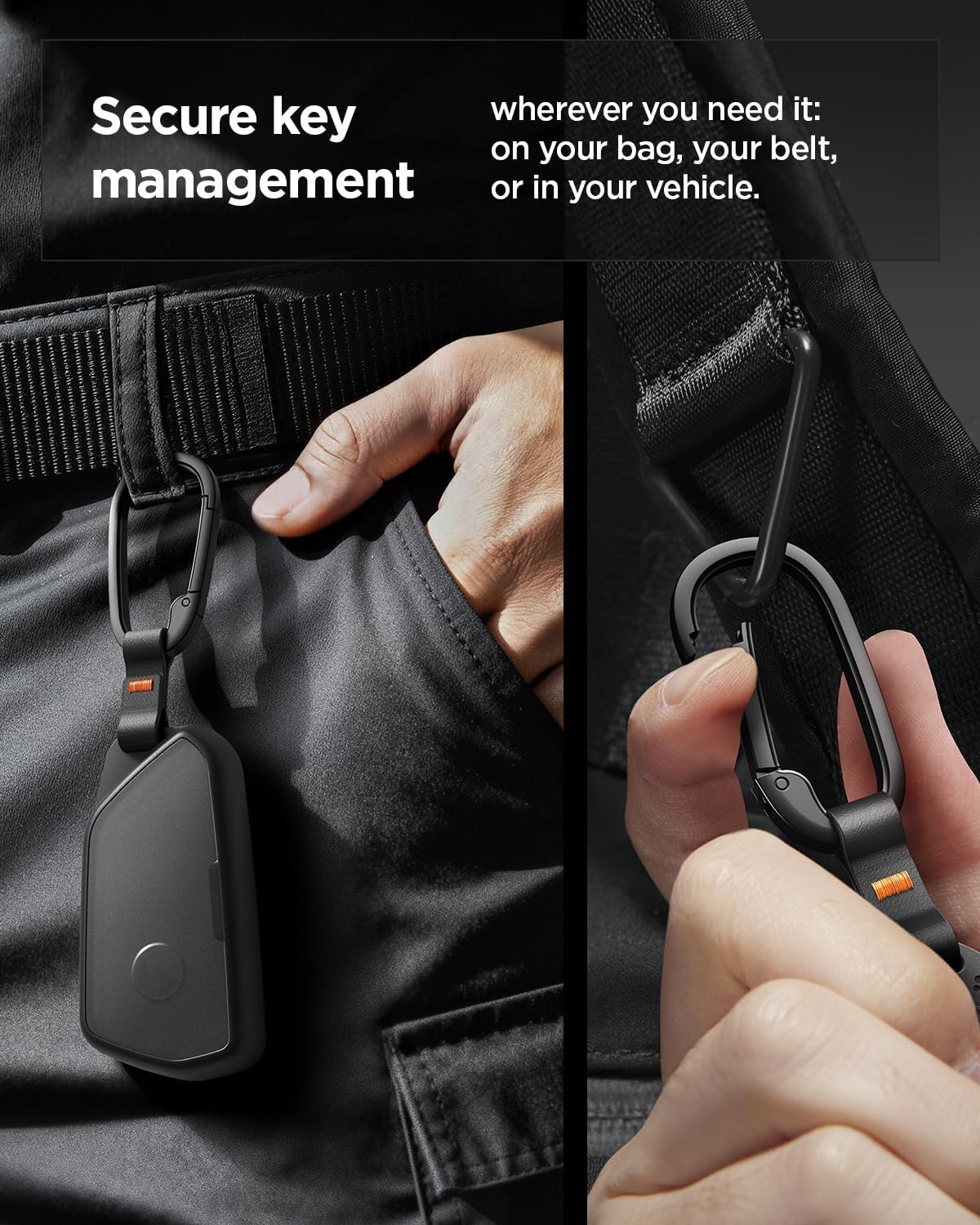 Thumbnail 4 de Spigen coque de clé pour Volkswagen – étui TPU antichoc avec mousqueton et sangle (1 pièce), noir