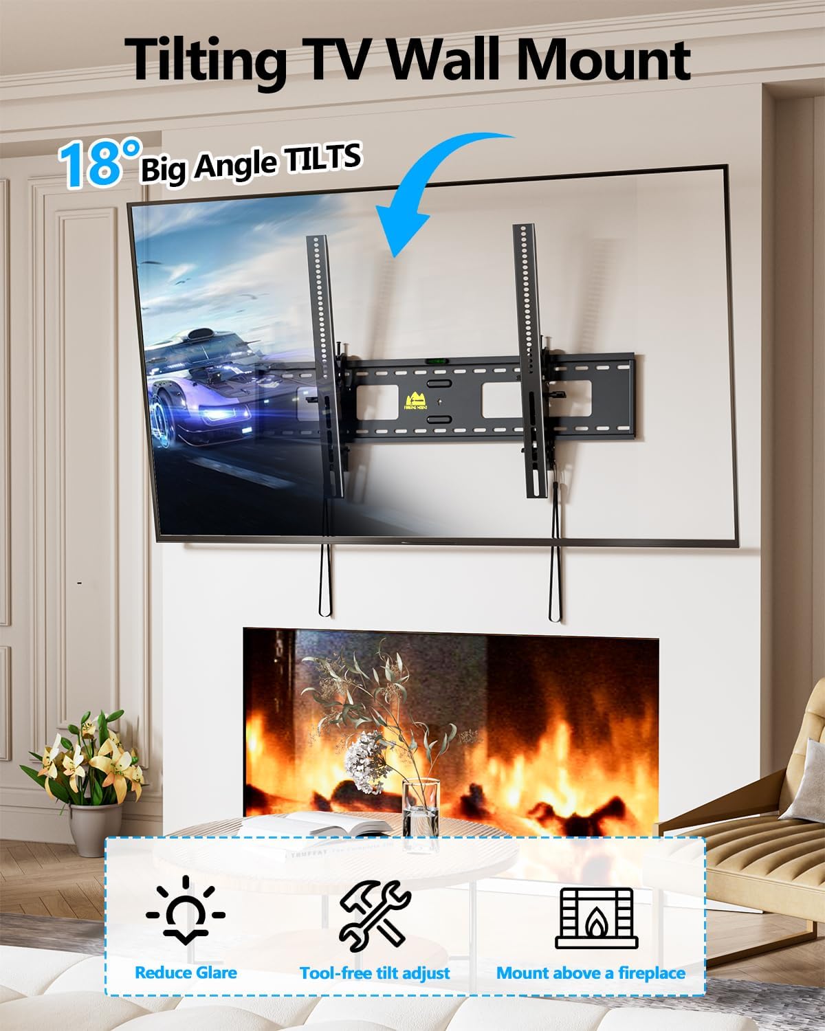 Detalle de FORGING MOUNT Heavy Duty Tilting TV Wall Mount for 47-120" TVs