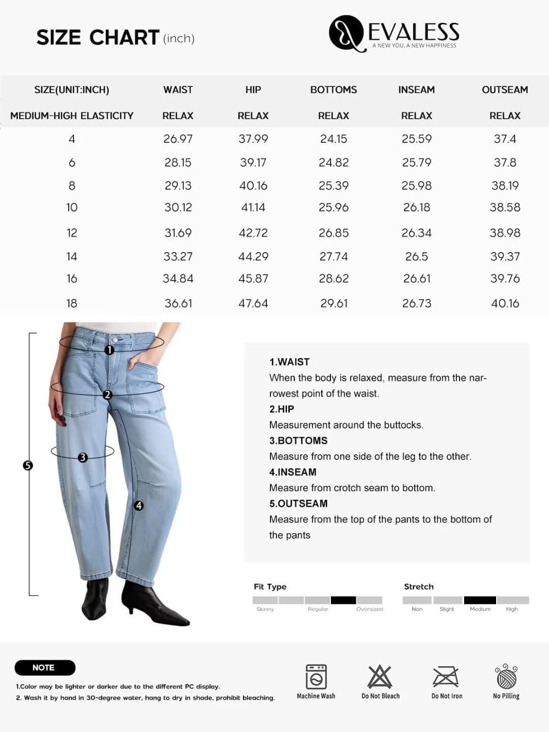 Thumbnail 6 de EVALESS Barrel-Leg Jeans, High-Waisted Stretch Denim, Relaxed Cropped Fit