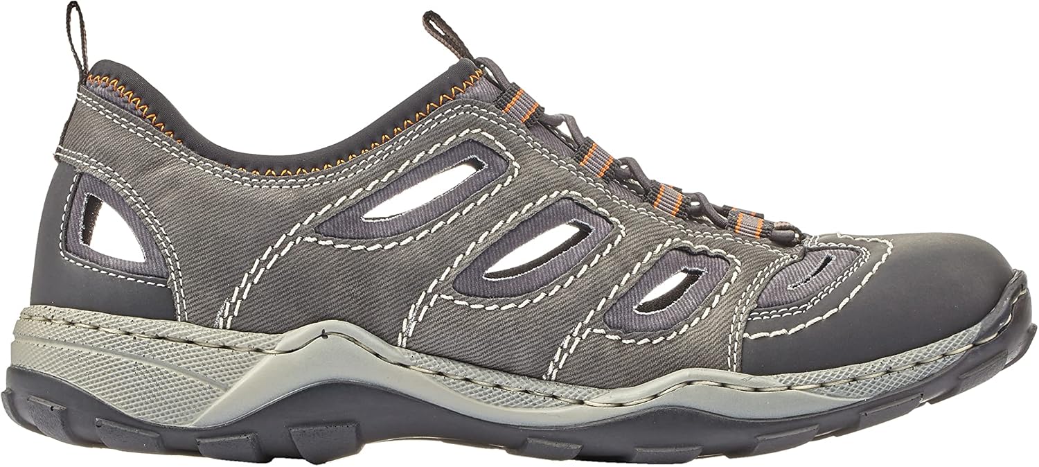 Detalle de Rieker Herren Slip-On Sneaker 08065 – Halbschuhe mit Trekkingdesign