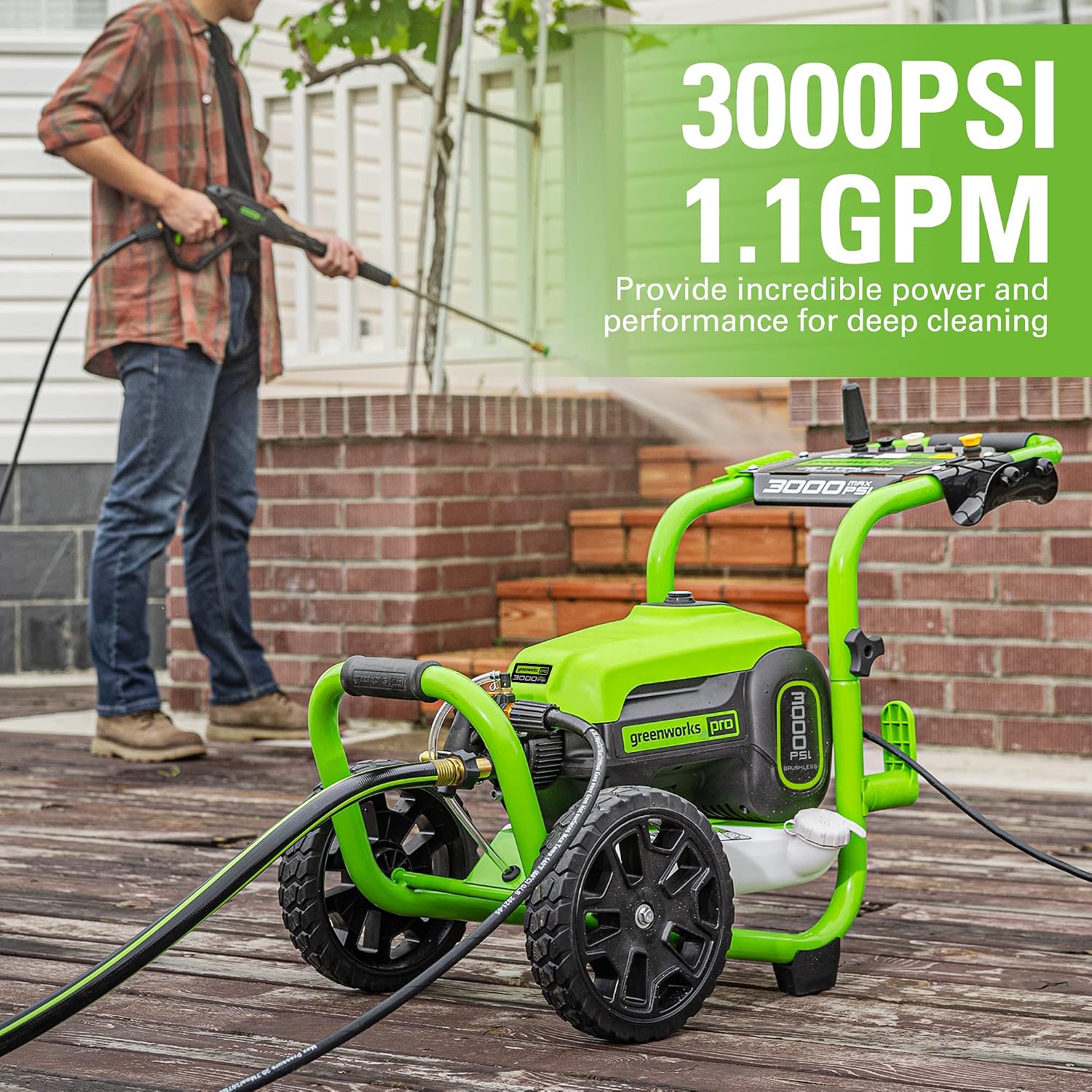 Detalle 1 de Greenworks Electric Pressure Washer 3000 PSI