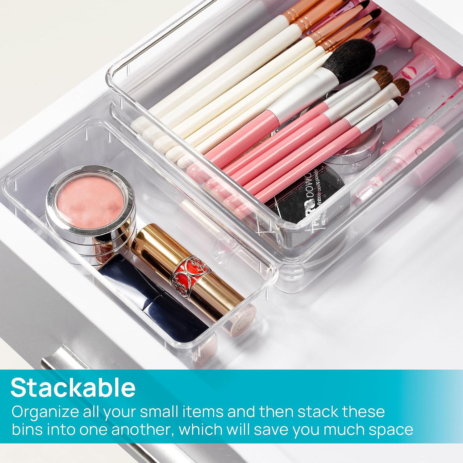 Thumbnail 6 de Vtopmart VM05015A Clear Drawer Organizers, 25-Pack in 4 Sizes with Non-Slip Pads