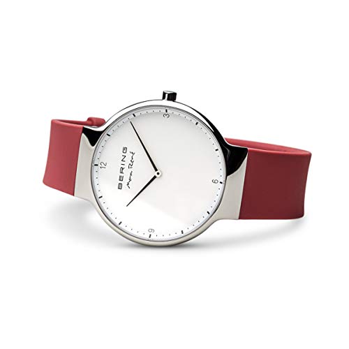 Detalle 2 de BERING 15540-500 Orologio da polso da uomo – cassa argento 40 mm, quadrante bianco, vetro zaffiro, cinturino in silicone