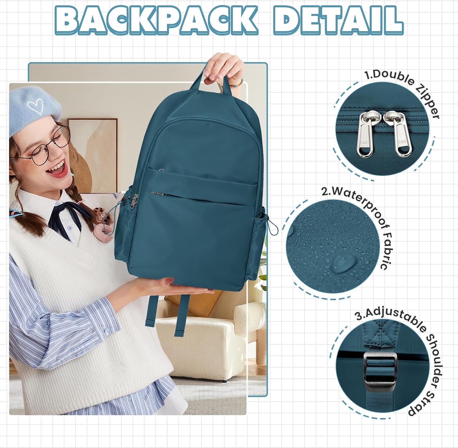 Thumbnail 2 de WEPLAN School Backpack 45x34x14 cm
