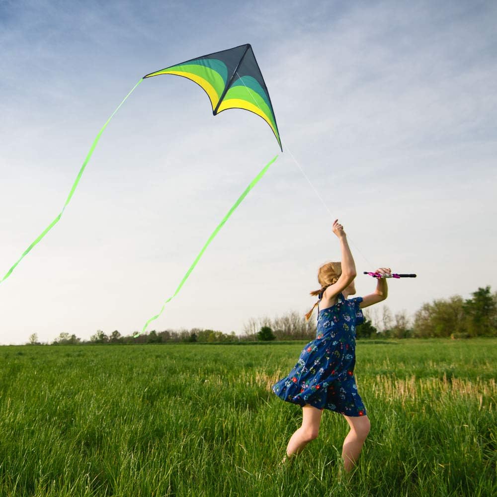 Detalle de Mint's Colorful Life Delta Kite: Easy, Family-Friendly Fun for Beach Days