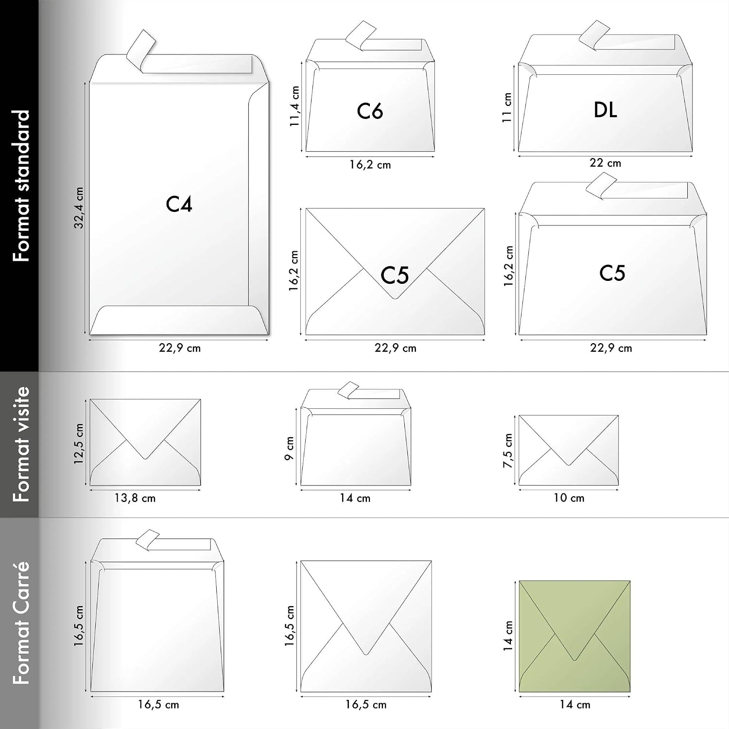 Detalle 2 de Clairefontaine 5768C: Pacco da 20 Buste gommate 14x14 cm, 120 g/m², Colore fragola – Pollen