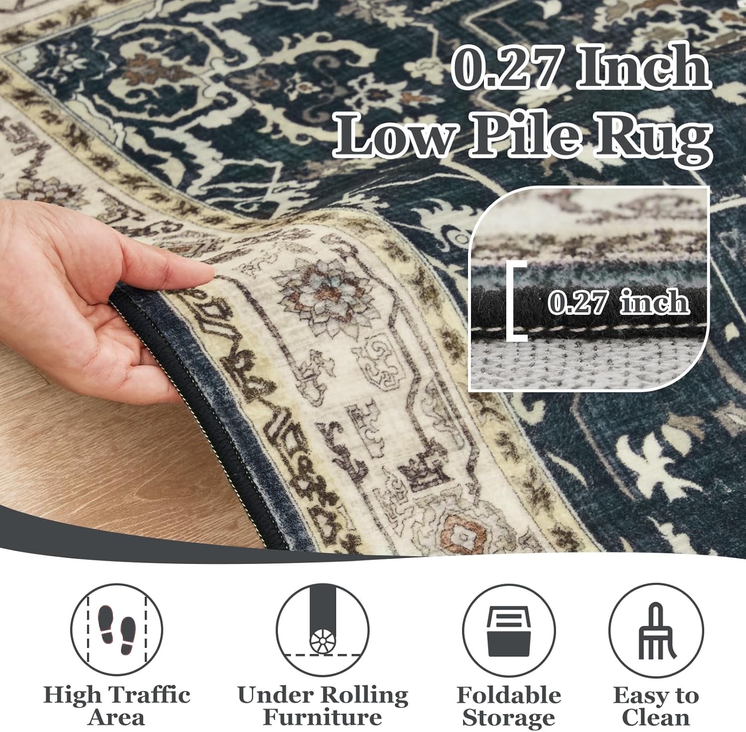 Thumbnail 6 de Jainmy Vintage Distressed 2x3 Kitchen Rug